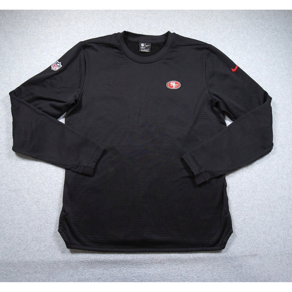 San Francisco 49ers Sweatshirt Mens Medium Black Waffle Fleece Nike On Field NFL
